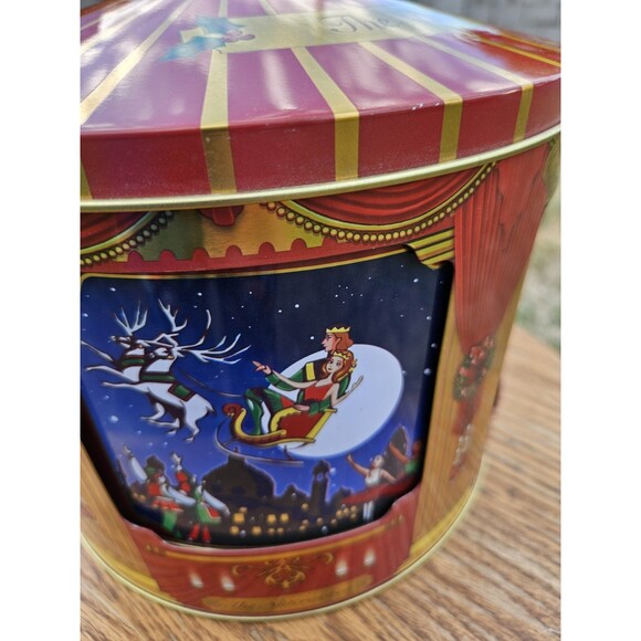 The Nutcracker Wind-Up Musical Tin Carousel w/4 Windows and 6 Compartments w/Lid - Picture 4 of 13